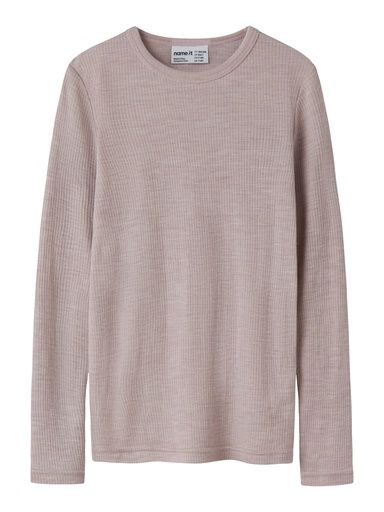[01-38445.2] Langarmshirt aus Merinowolle Uni (Rosa, 134-140)