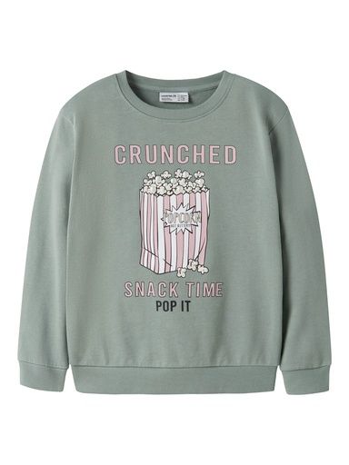 [01-38462.1] Mädchen Sweatshirt Popcorn Druck (Mint, 134-140)