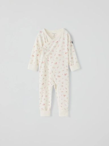 [01-38513.1] Baby-Strampler geknöpft mit Blumen-Print (50)