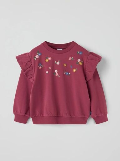 [01-38523.1] Mädchen-Rüschen-Sweatshirt Stickerei (98)
