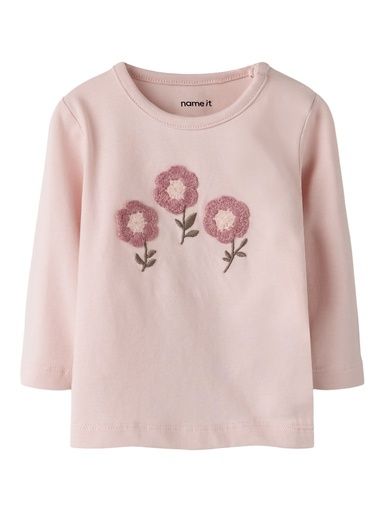 [01-38603.10] Baby Langarmshirt mit Blumen (Hellrosa, 56)