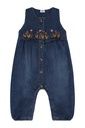 Denim Overall mit Blumenstickerei