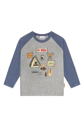[01-38634.1] Knaben Langarmshirt mit Brustdruck (110)