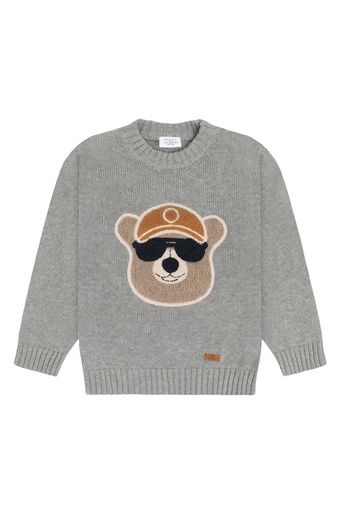 [01-38635.1] Knaben Pullover mit Bärapplikation (122)