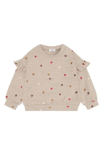 [01-38641.1] Mädchen Sweatshirt mit Herzstickerei (110)