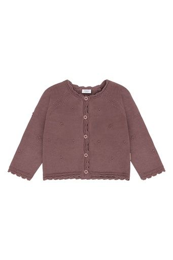 [01-38646.1] Mädchen Strickjacke mit Struktur (Violett, 122)