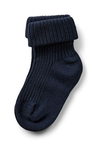 [01-38674.11] 2-er Pack Kindersocken aus Wolle/Bambus (Dunkelblau, 22-24)