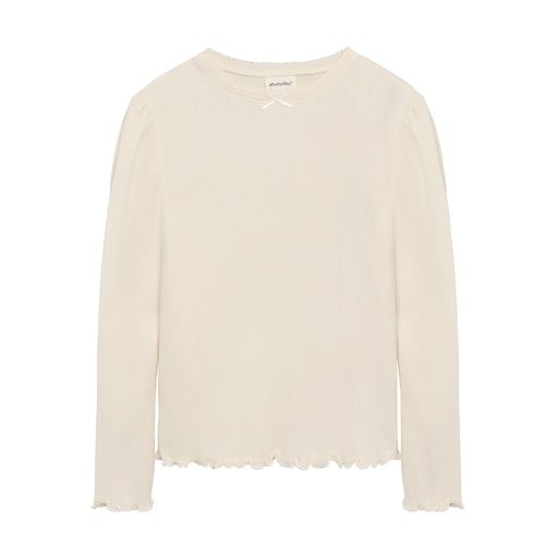 [01-38682.10] Geripptes Mädchen-Langarmshirt (Creme, 116)