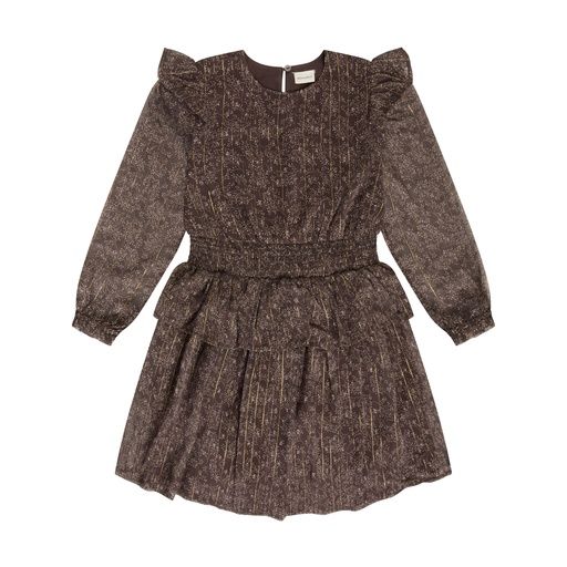 [01-38684.0] Mädchen-Langarmkleid bedruckt (Taupe, 104)