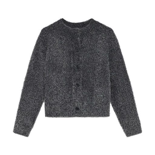 [01-38685.16] Mädchen-Strickjacke Glitzereffekt (Schwarz, 104)