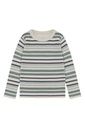 Wolle-Bambus Kinder-Langarmshirt gestreift