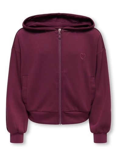 [01-38734.1] Sweatjacke mit Kapuze Herz Stickerei (134-140)