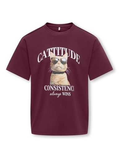 [01-38738.1] T-Shirt mit Tierprint (Bordeaux, 158-164)