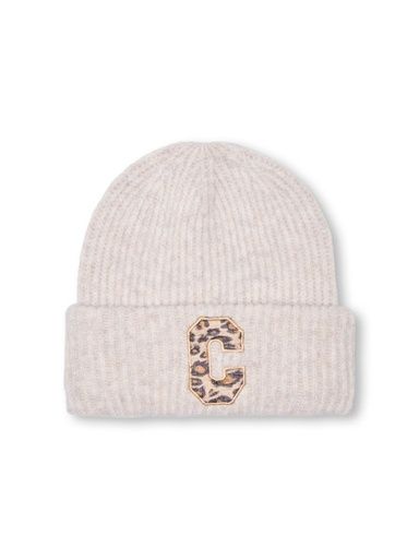 [01-38761.1] Strickmütze mit C-Applikation Leo (Creme)