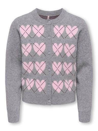 [01-38777.1] Strickjacke mit Herzjacquard (134-140)
