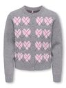 Strickjacke mit Herzjacquard