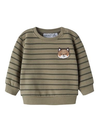 [01-38799.1] Baby Sweatshirt Gestreift Fuchs (Khaki, 74)