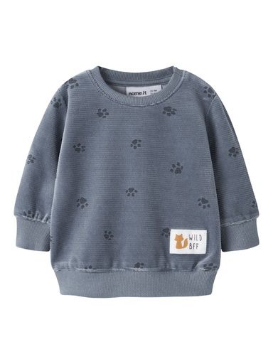 [01-38801.10] Baby Sweatshirt Velours Pfote (Graublau, 86)