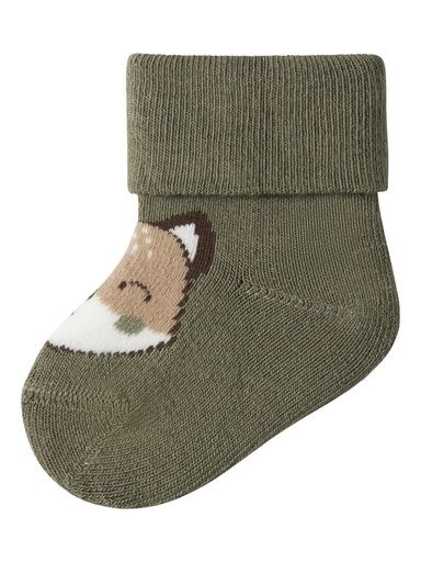 [01-38802.2] Baby Frottee Socken Fuchs (Khaki, 74-80)
