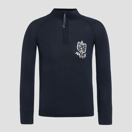 [01-38807.0] Honu Merino Langarmshirt mit Zipper (Dunkelblau, 104-110)