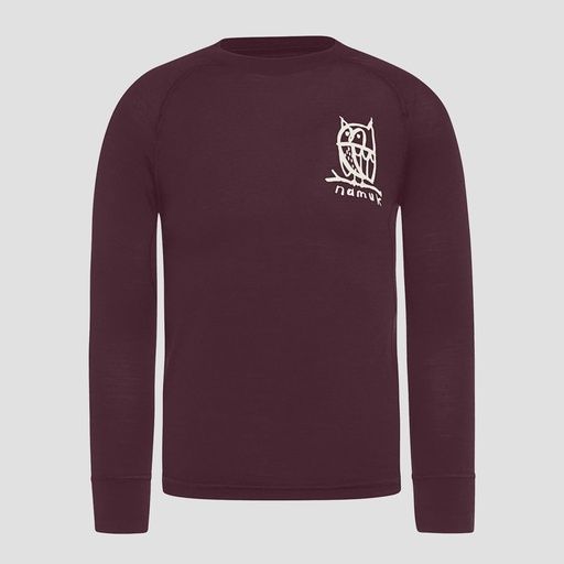 [01-38808.10] Uil Merino Langarmshirt (Bordeaux, 140-146)