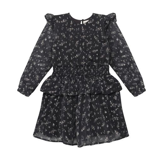 [01-38684.10] Mädchen-Langarmkleid bedruckt (Anthrazit, 122)