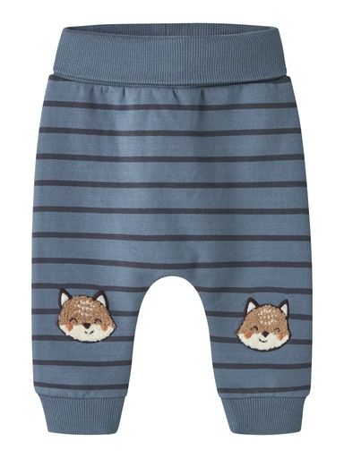 [01-38817.10] Baby Sweathose Gestreift Fuchs (Graublau, 80)