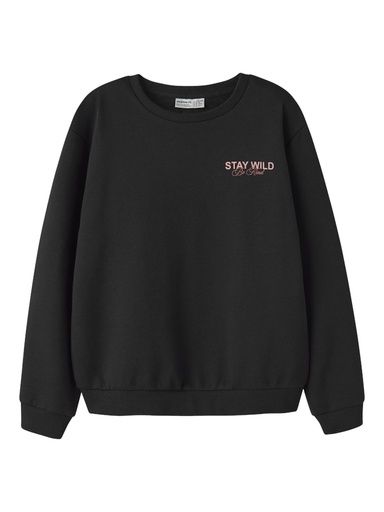 [01-38845.2] Mädchen Sweatshirt mit Rückenprint (Schwarz, 158-164)