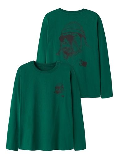 [01-38848.1] Langarmshirt mit Rückenprint (Grün, 122-128)
