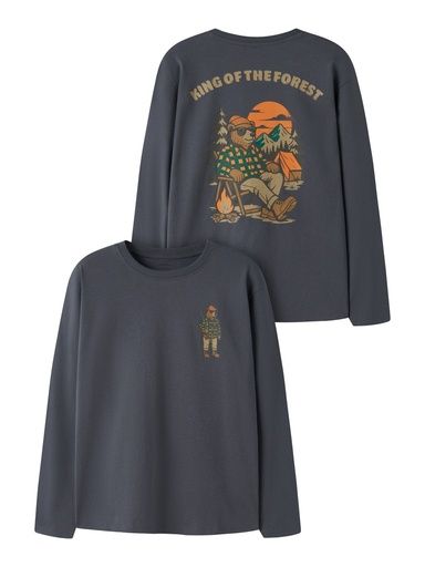 [01-38848.2] Langarmshirt mit Rückenprint (Anthrazit, 122-128)