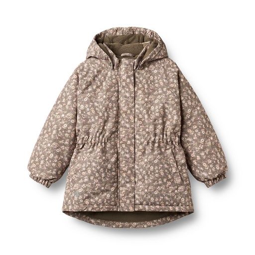 [01-38880.1] Taillerte wasserfeste Mädchen-Winterjacke geblümt (110)