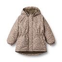 Taillerte wasserfeste Mädchen-Winterjacke geblümt