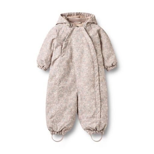 [01-38883.1] Warmer wasserfester Baby-Winteroverall geblümt (Hellrosa, 80)
