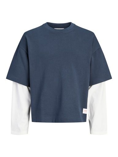 [01-38927.2] Doppellagiges Rundhals-Sweatshirt (Dunkelblau, 164)