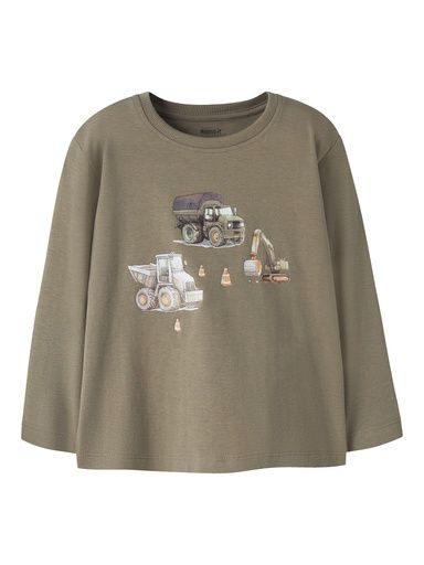 [01-38931.10] Knaben Langarmshirt Baustelle (Khaki, 92)