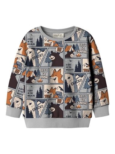 [01-38946.1] Knaben Sweatshirt Comic Fuchs (Grau, 92)