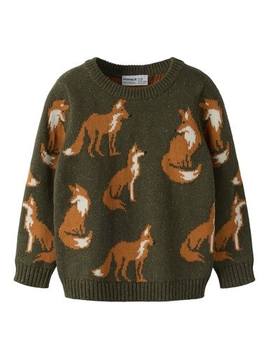 [01-38947.1] Knaben Pullover Fuchsjacquard (122-128)