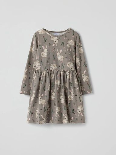 [01-39090.1] Mädchen-Langarmkleid mit Hasenmotiv (92)