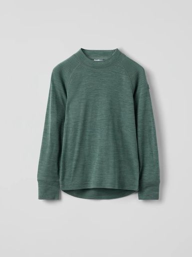 [01-38532.11] Langarmshirt Kinder Merinowolle Thermo (Dunkelgrün, 134/140)