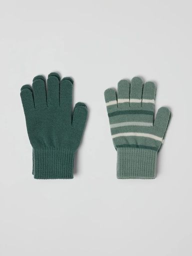 [01-38563.2] 2-Pack Strick-Fingerhandschuhe Kinder (Grün, 1/3)