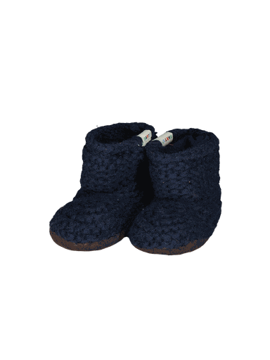 [01-39149.3] Gestrickte Baby-Schuhe (Dunkelblau, XS)