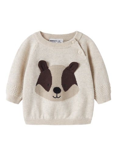 [01-39175.1] Baby Pullover mit Bär (Beige, 68)