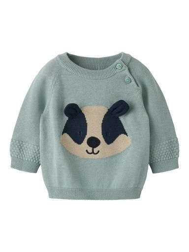 [01-39175.10] Baby Pullover mit Bär (Mint, 62)