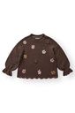 Mädchen Strickpullover Blumen