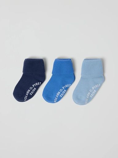 [01-38482.5] 3er-Pack Anti-Rutsch-Kindersocken (Blau, 22/24)
