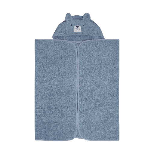 [01-37642.3] Kapuzenbadetuch Tiermotiv (Blau)