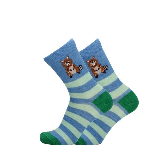 [01-39277.0] Kinder Sportsocken Biber gestreift (Blau, 25)
