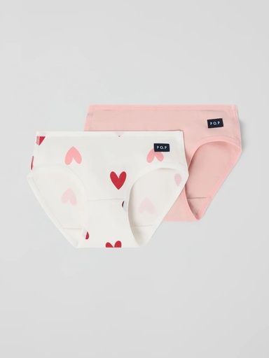 [01-39312.1] 2-Pack Mädchen Unterhosen Herzenmotiv (86/92)