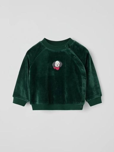 [01-39317.1] Langärmeliger Baby-Pullover aus Velours (62)